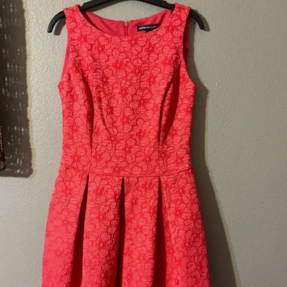 Coral Pink American Living Flower Print Dress - Picture 4 of 5